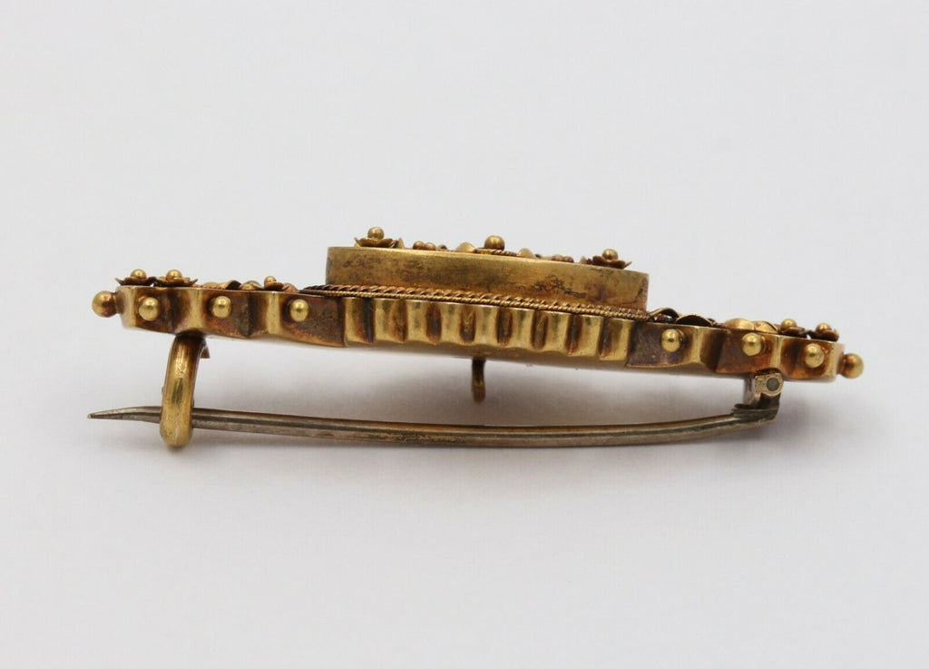 Antique 10K Yellow Gold Floral Brooch Pin