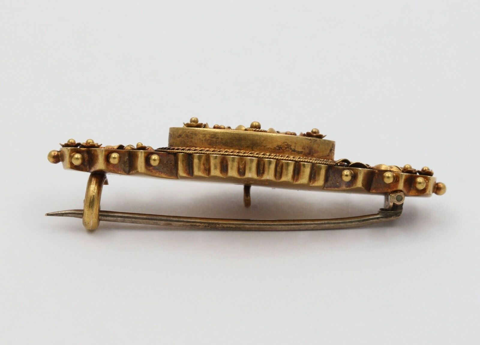 Antique 10K Yellow Gold Floral Brooch Pin