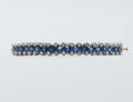 Lovely Vintage Ladies Bangle Bracelet 14K Sapphires Diamonds