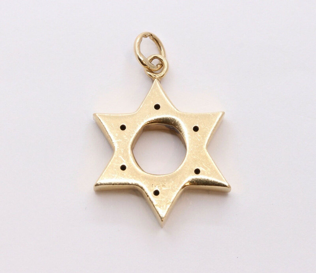 Vintage 14K Yellow Gold Star of David Pendant Charm