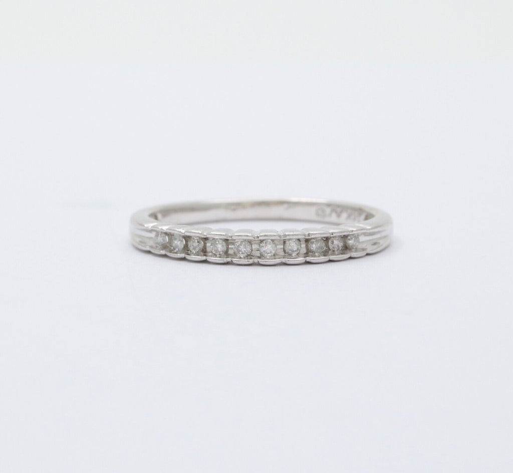 Vintage 14K Gold Half Eternity Diamond Ring Band