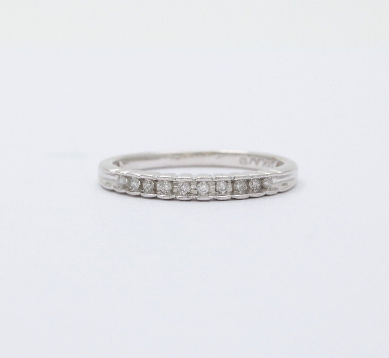 Vintage 14K Gold Half Eternity Diamond Ring Band