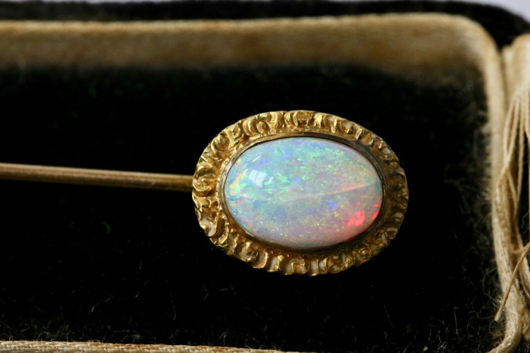 Victorian Opal 18K/14K Yellow Gold Stick Pin