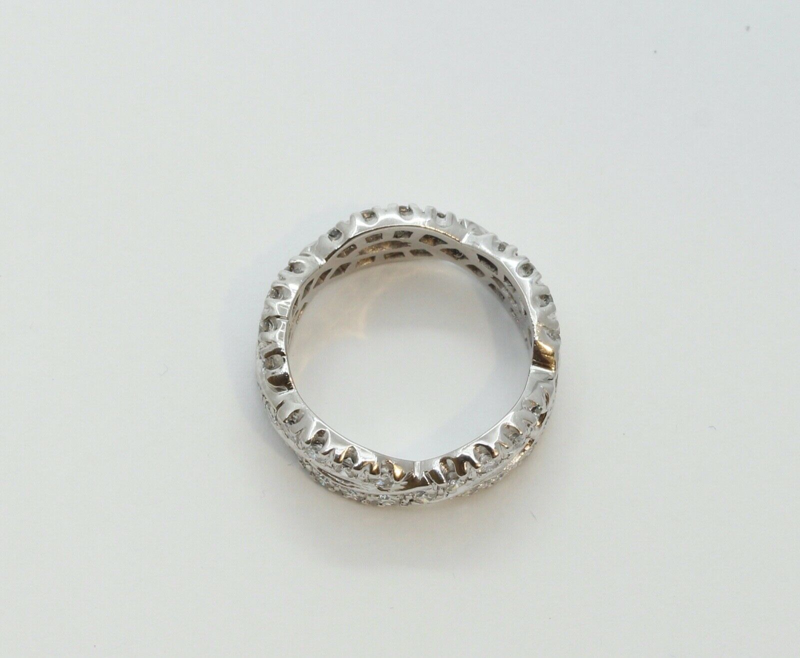 Vintage Ladies Diamonds Platinum Rope Twist Wedding Band Ring