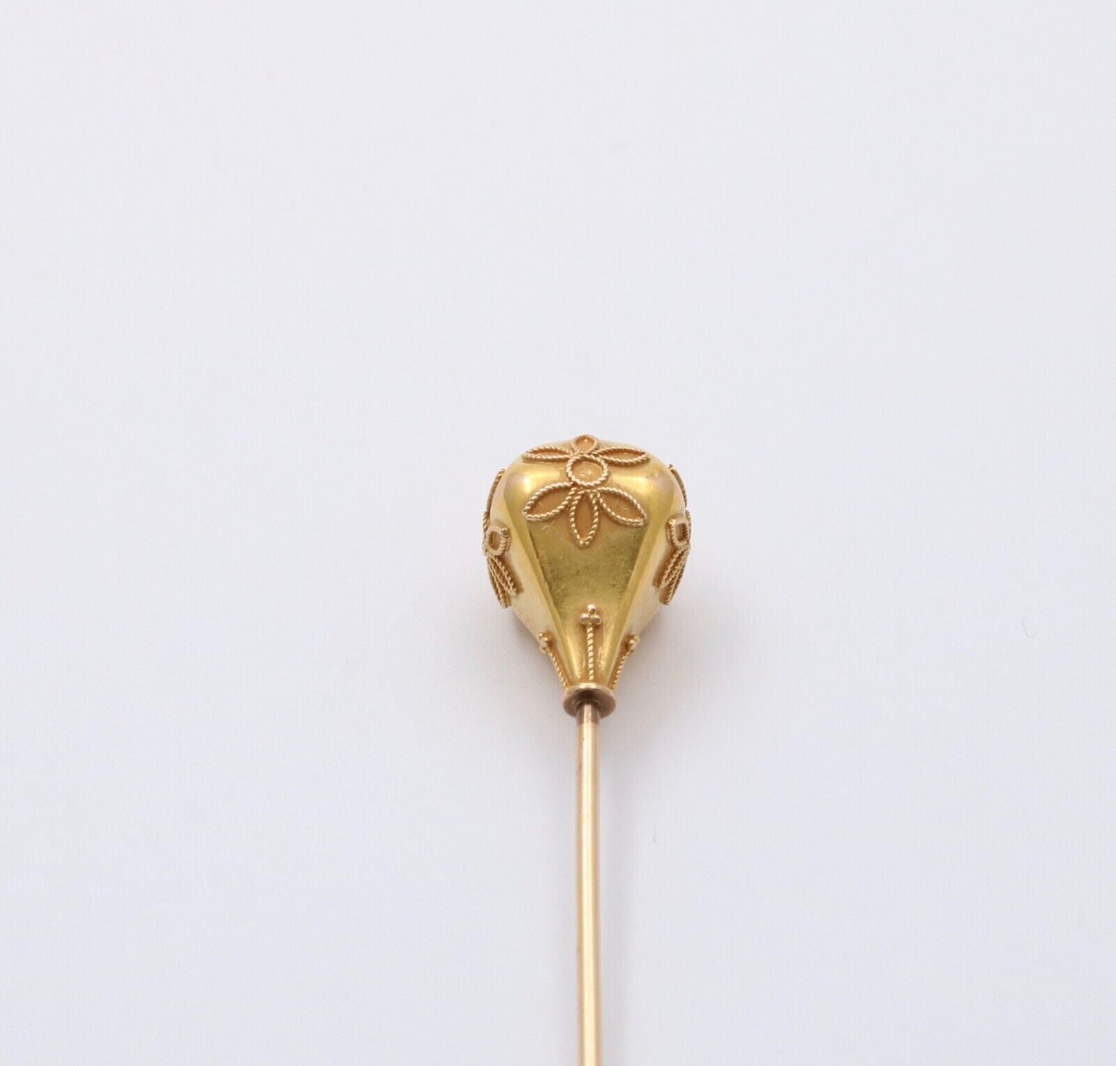 Etruscan Revival 14K Yellow Gold Stick Pin. Lapel Pin. Hat Pin.