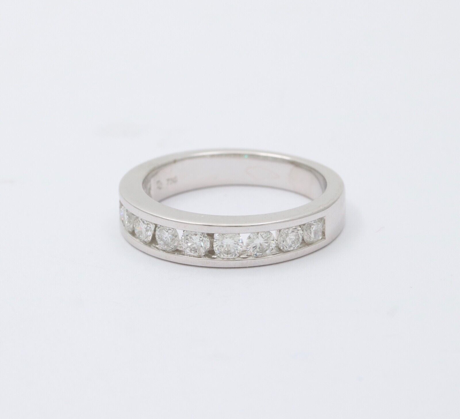 Vintage Wedding Band Diamonds 18K White Gold Ring