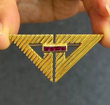 Load image into Gallery viewer, Vintage Tiffany &amp; Co Ruby Triangle Brooch
