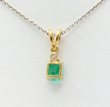 Load image into Gallery viewer, Vintage 18K Yellow Gold Emerald Diamond Pendant
