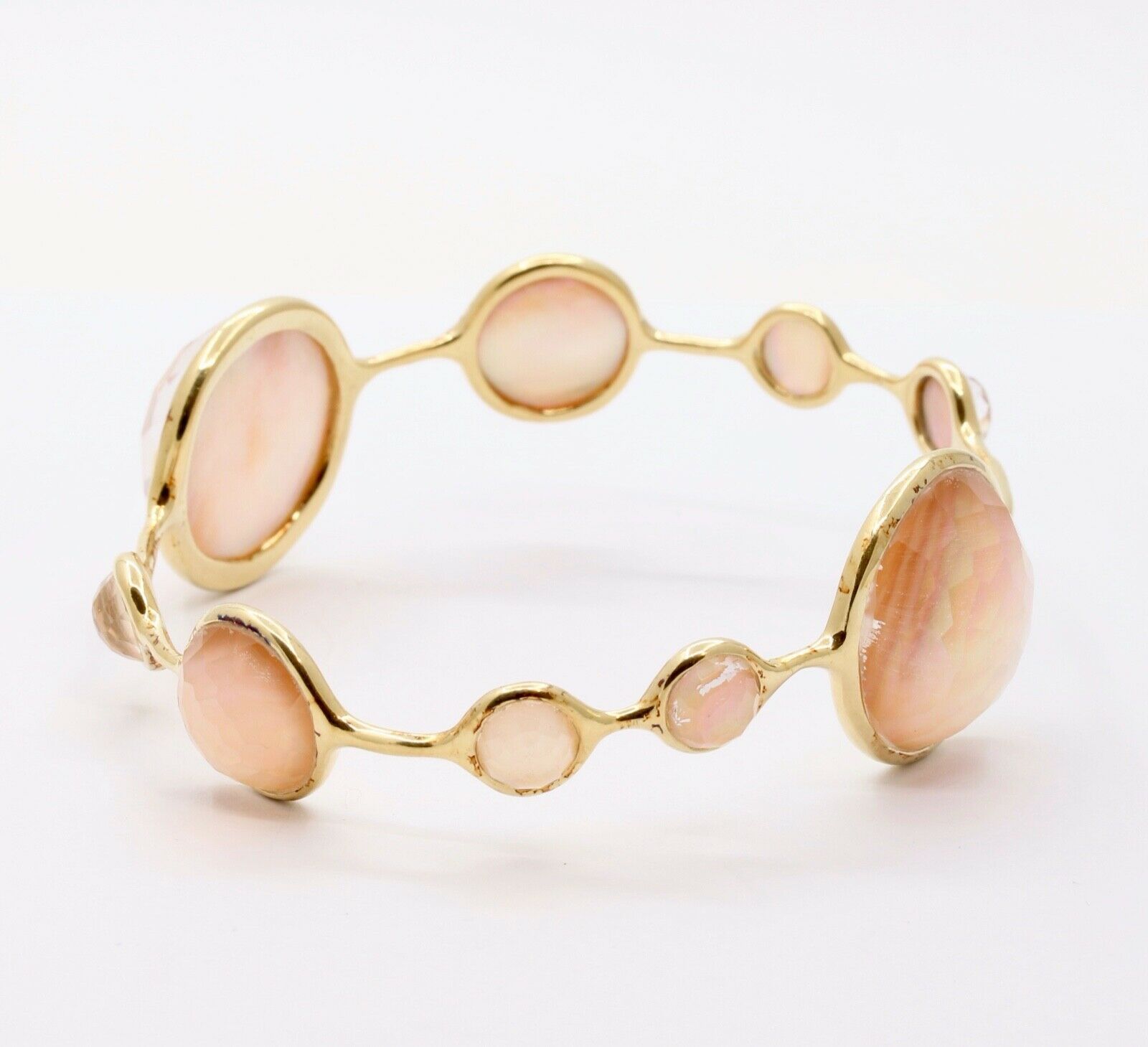 Ippolita Rock Candy Collection 18K Yellow Gold Bracelet Quartz Mother of Pearl