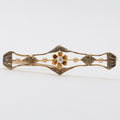 Victorian 10K Diamond Rose Yellow Gold Brooch Pin