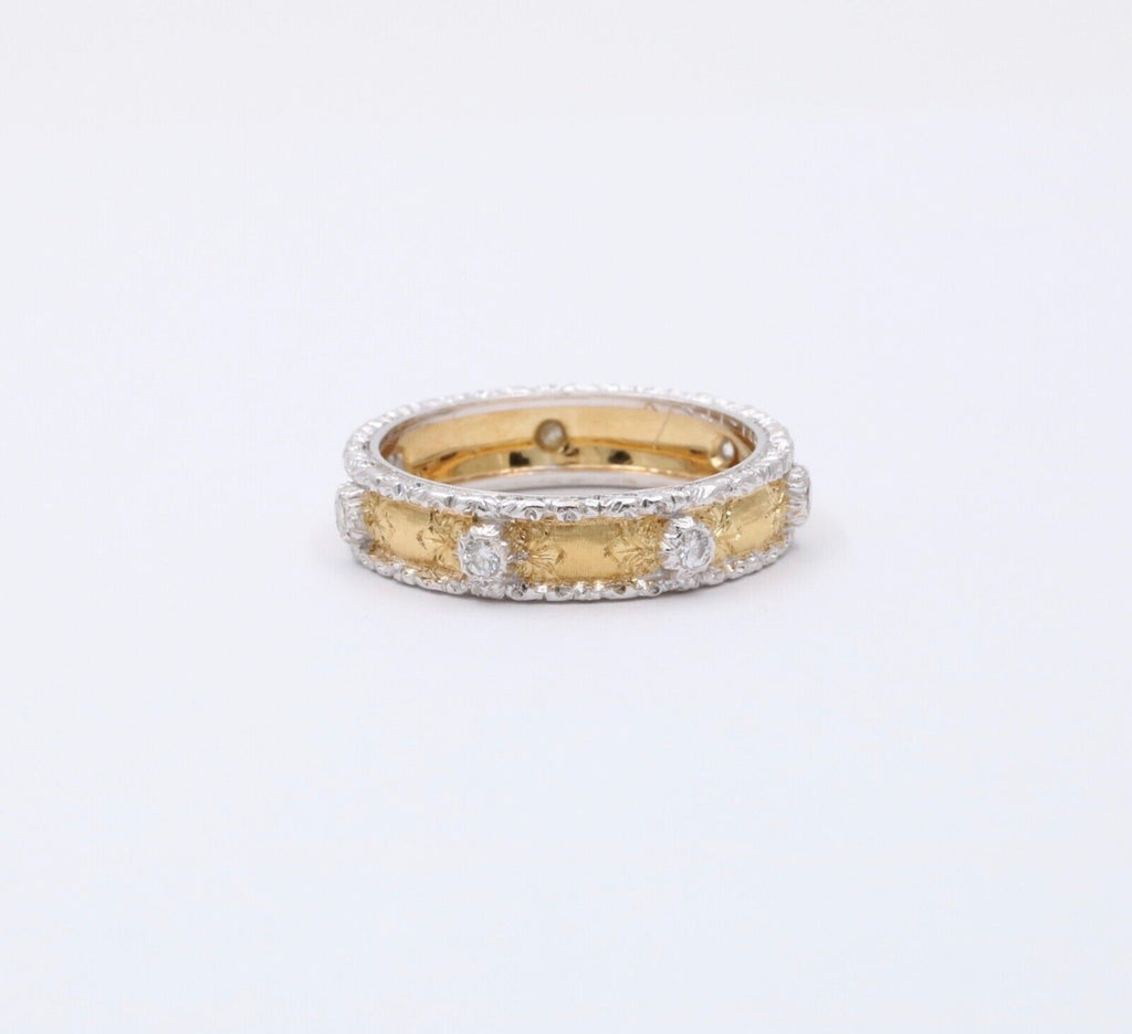 Vintage 18K Gold Mario Buccellati Diamond Ring Band.