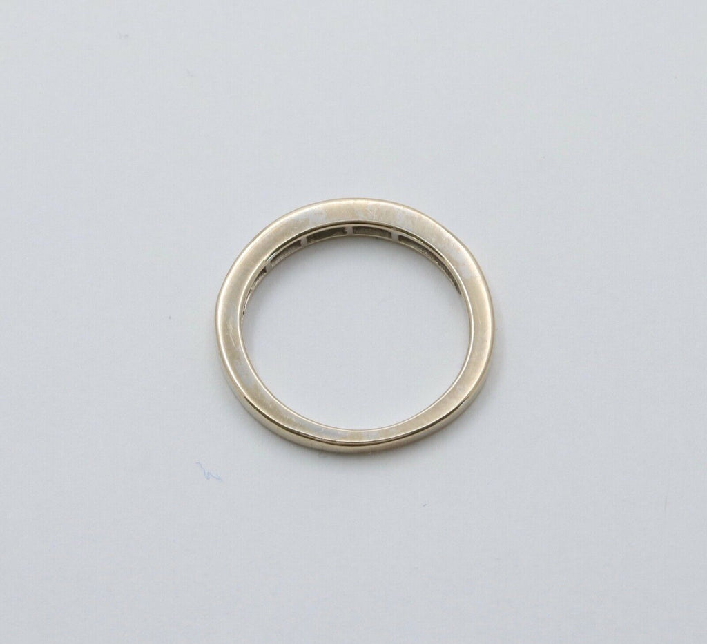 Vintage 14K White Gold Half Eternity DIamond Ring Band