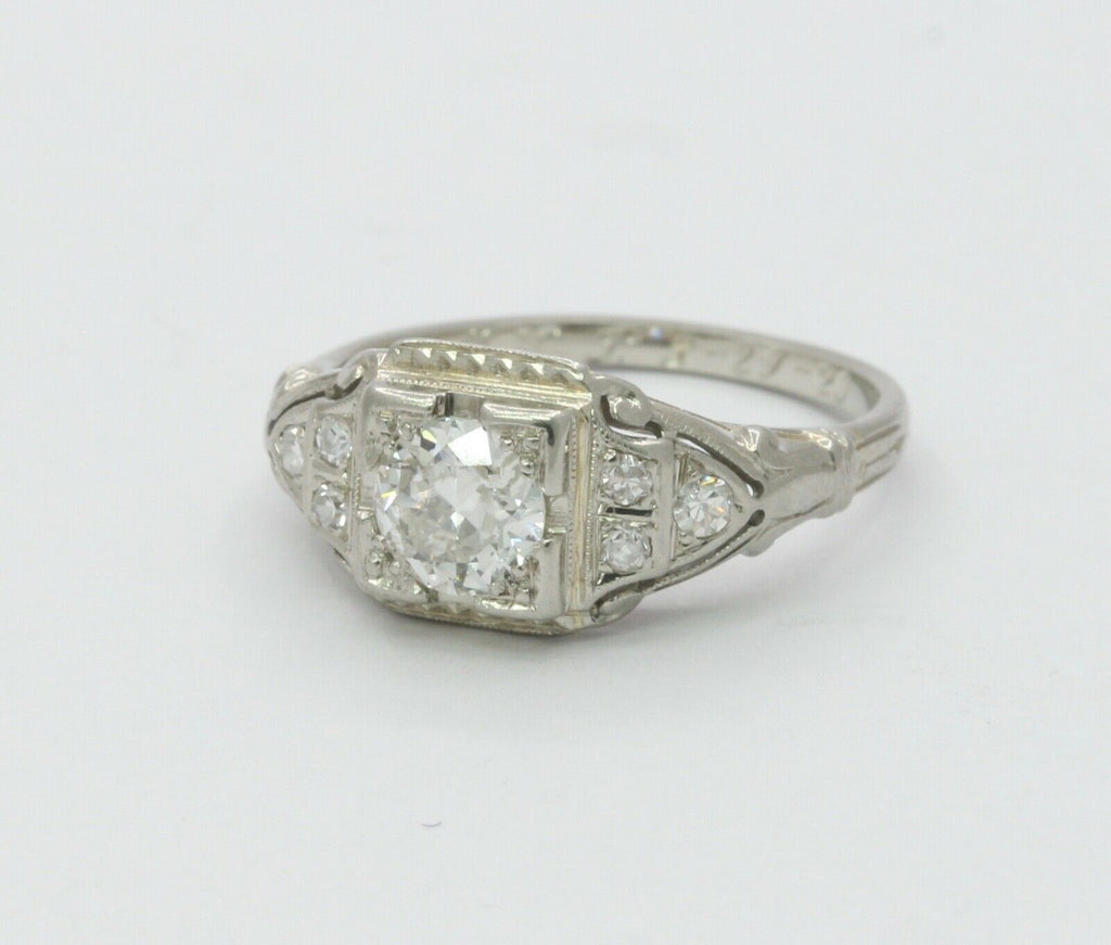 Art Deco Ladies Diamonds Platinum Ring