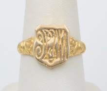 Load image into Gallery viewer, Antique Art Deco 14K Gold Shield Signet Ring, Ring Band
