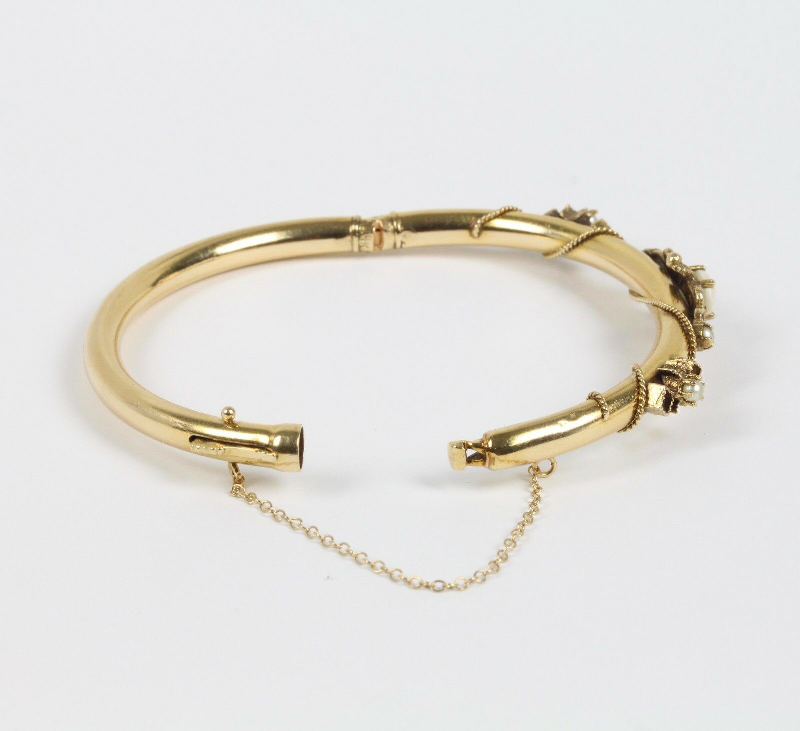 Victorian 14K Yellow Gold Opal Bangle
