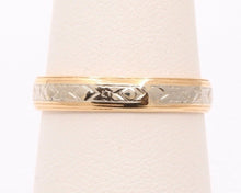 Load image into Gallery viewer, Art Deco Ladies 18K Yellow White Gold Wedding Band Ring
