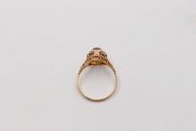 Load image into Gallery viewer, Antique Art Deco Paste Filigree 14K Yellow Gold Ring, Engagement Ring
