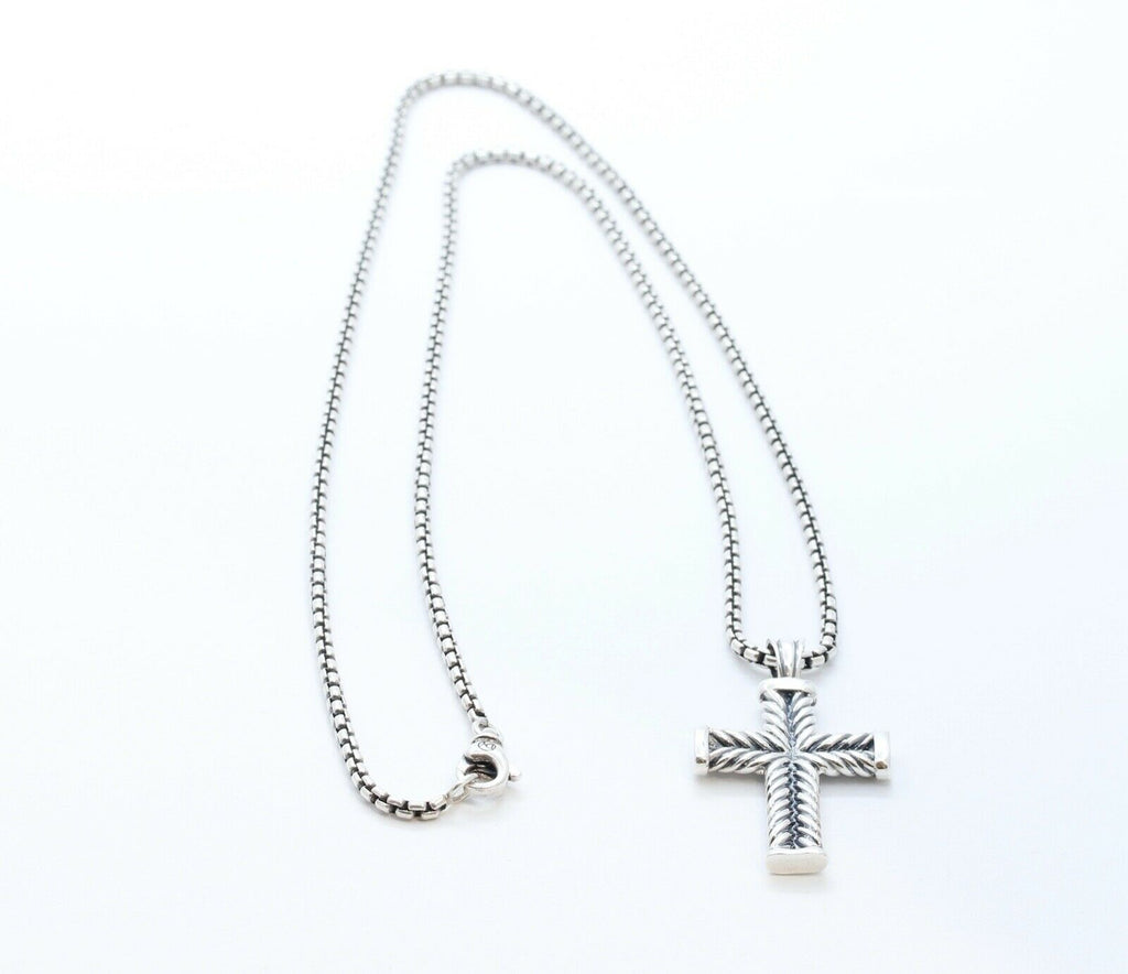 David Yurman 925 Chevron Cross Pendant and Chain
