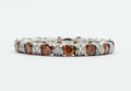 Ladies 18K White Gold White and Orange Diamonds Stacking Eternity Band