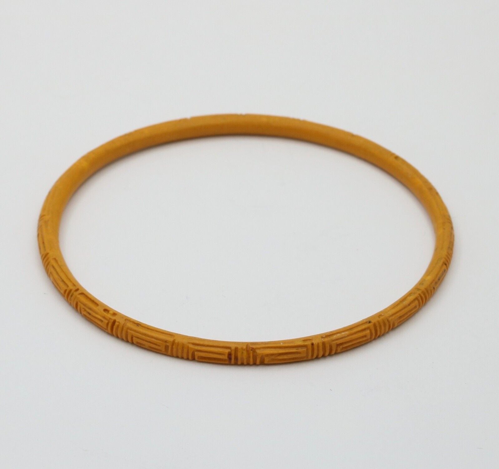 Vintage 1960’s Carved Mustard Yellow Set Four Bangles
