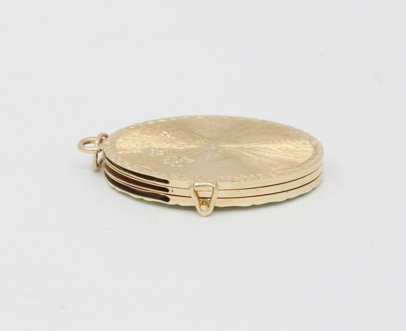 Vintage Enamel 14K Yellow Gold Filed Multi Picture Locket