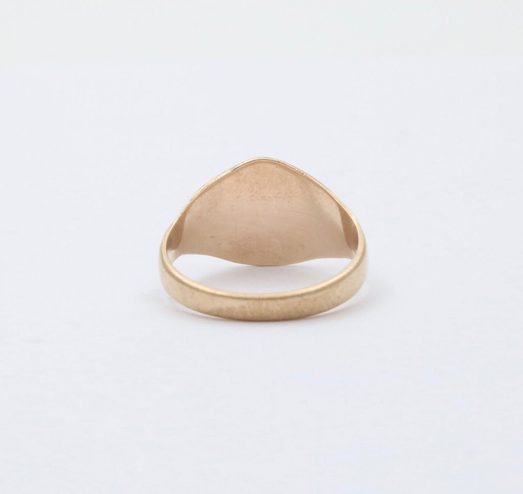 Vintage 10K Yellow Gold Shield & leaf Signet Ring