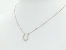 Load image into Gallery viewer, Lucky Horseshoe 18K White Gold Diamonds Necklace Pendant
