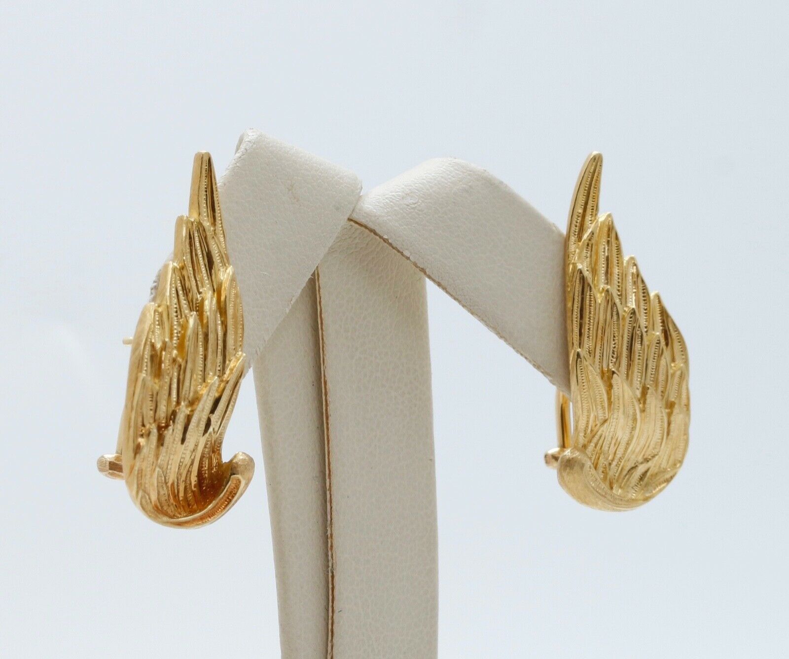 Vintage Buccellati Wing Earrings 18K Yellow Gold