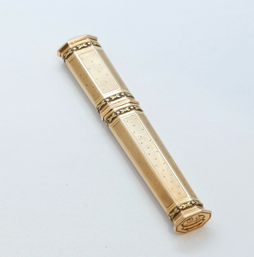 Victorian French 18K Yellow Rose Gold Wax Seal Stamp