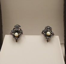 Load image into Gallery viewer, Victorian 10K Gold Diamond And Pearl Earrings
