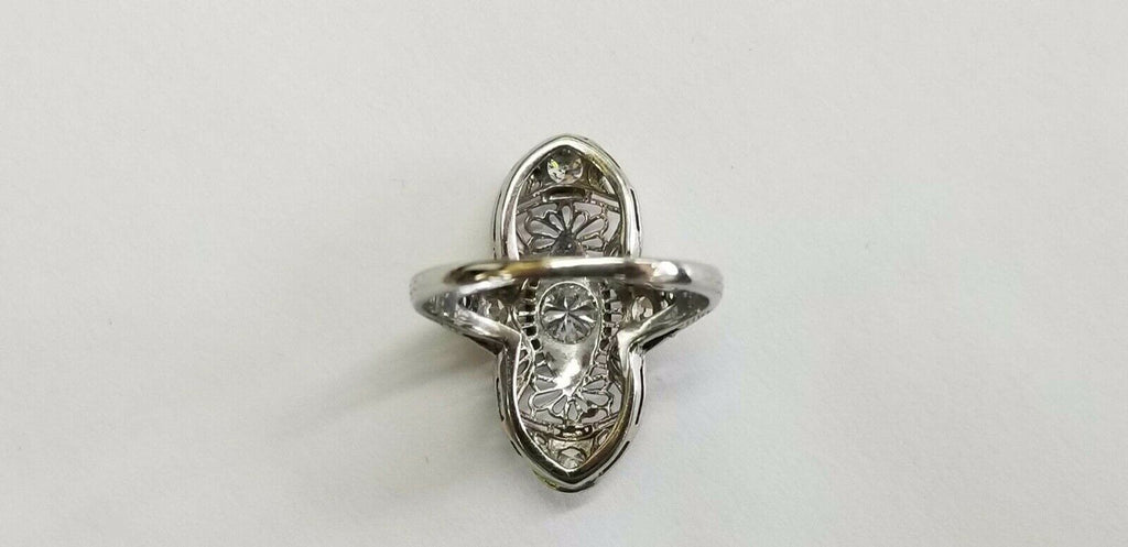 Art Deco Ladies Diamonds Sapphires Platinum Ring
