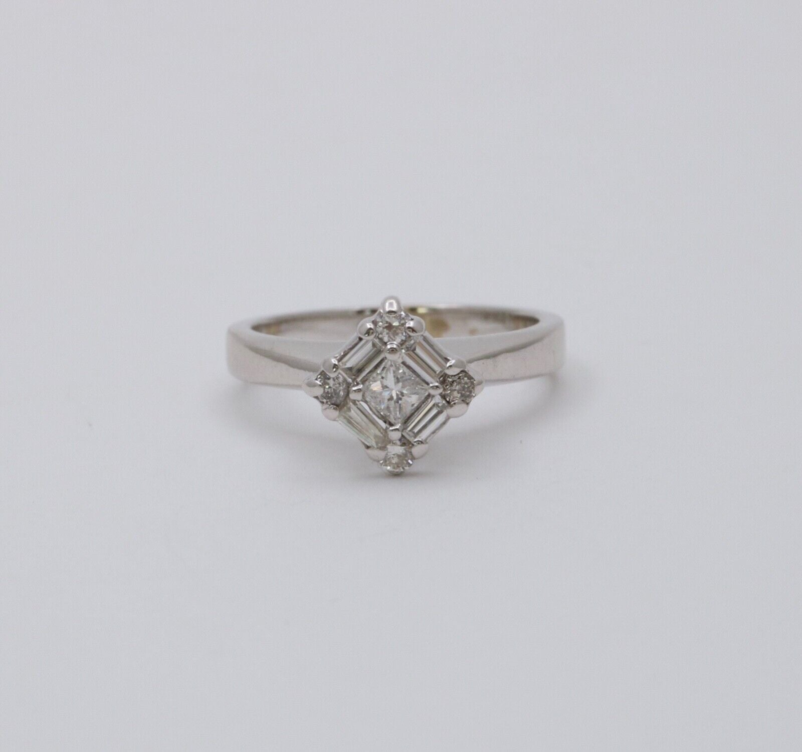 Vintage 14K White Gold Diamond Engagement ring , Anniversary Ring.