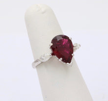 Load image into Gallery viewer, Gorgeous 18K White Gold Rubellite Tourmaline and Diamond Ring
