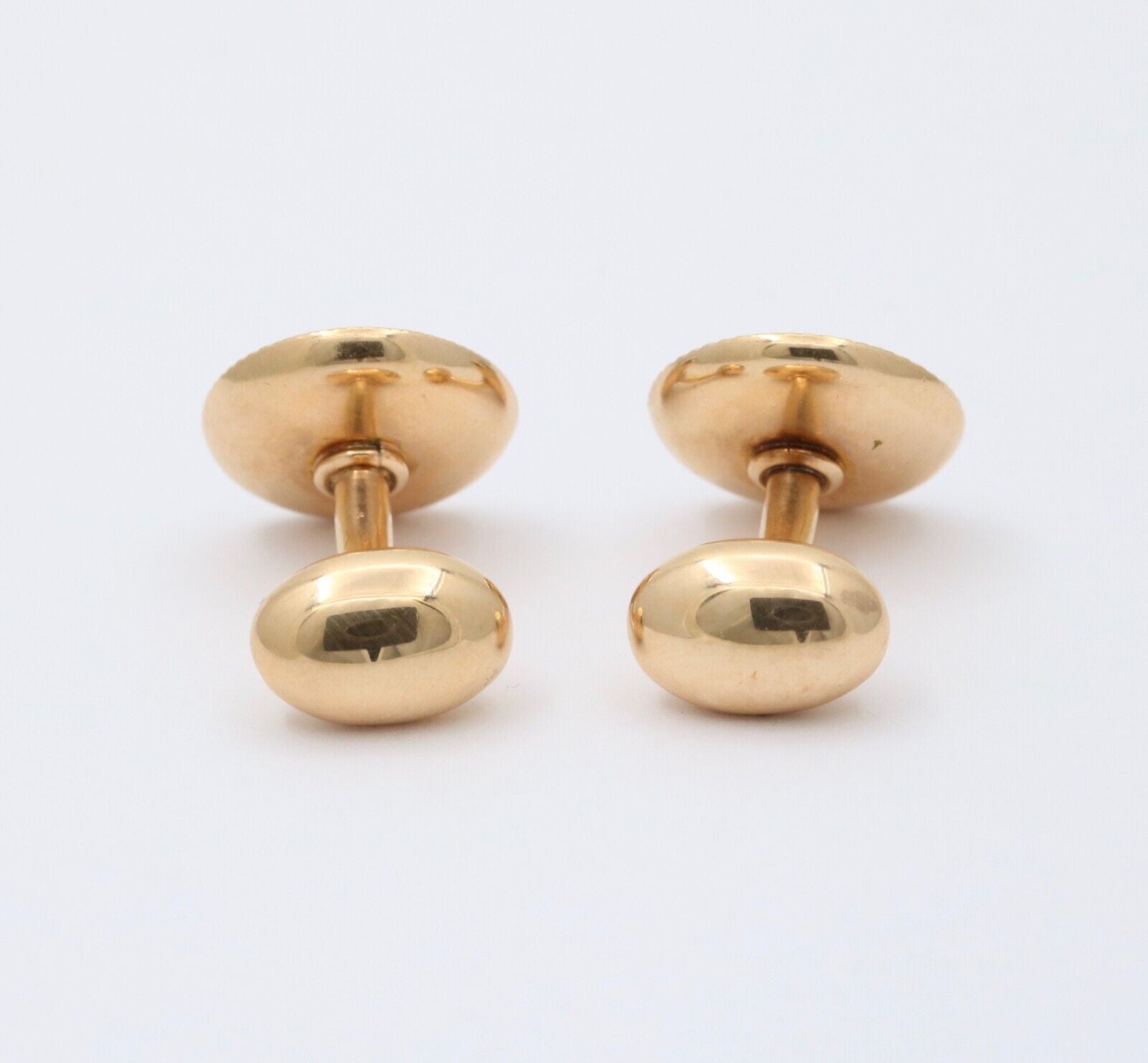 Vintage Carnelian White Enamel 14K Yellow Gold Cufflinks
