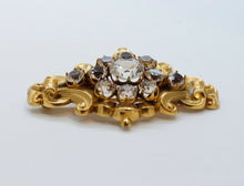 Load image into Gallery viewer, Beautiful Edwardian Victorian 10K Yellow Gold Paste Stones Brooch Pin
