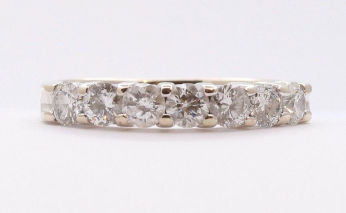 Vintage Ladies Diamonds 14K White Gold Wedding Band Stacking