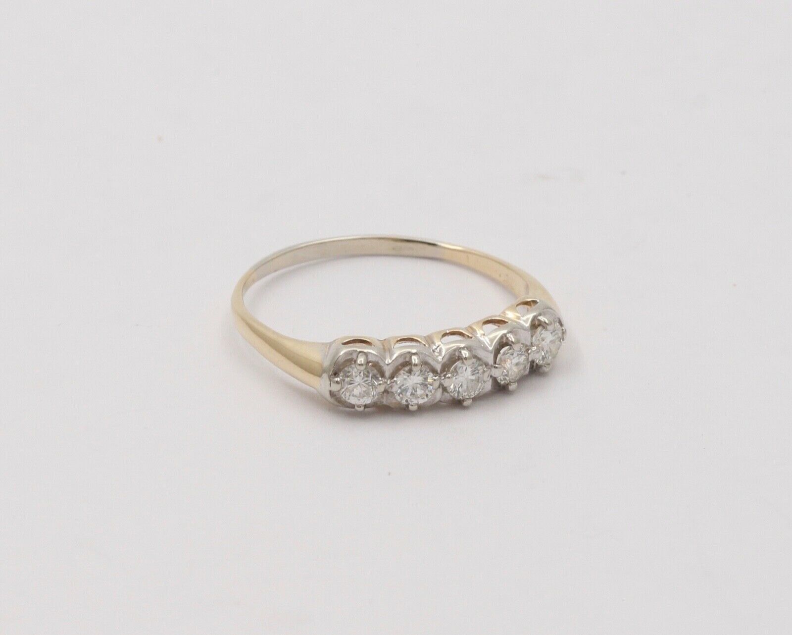 Five Diamonds In 14K Gold Band