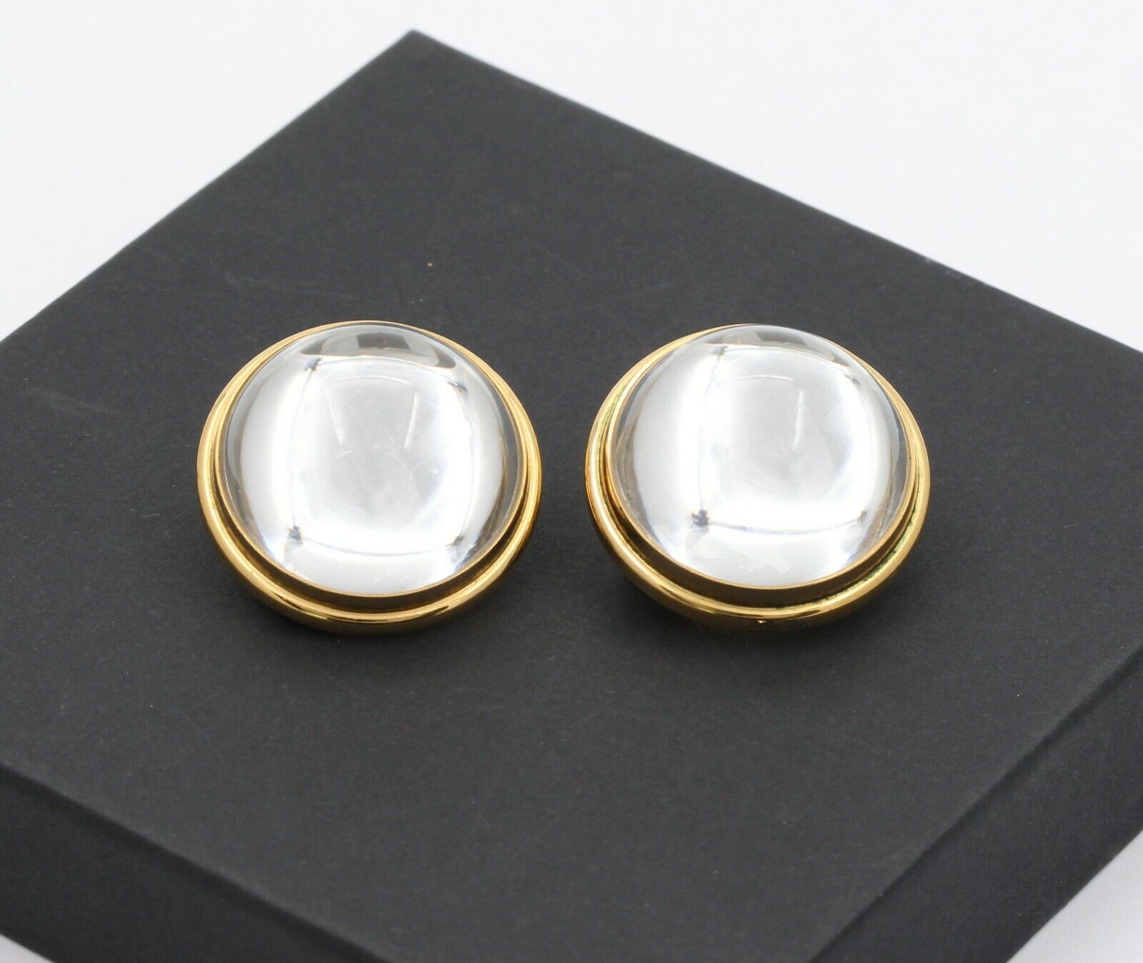 Vintage Lalique Crystal Clip Earrings