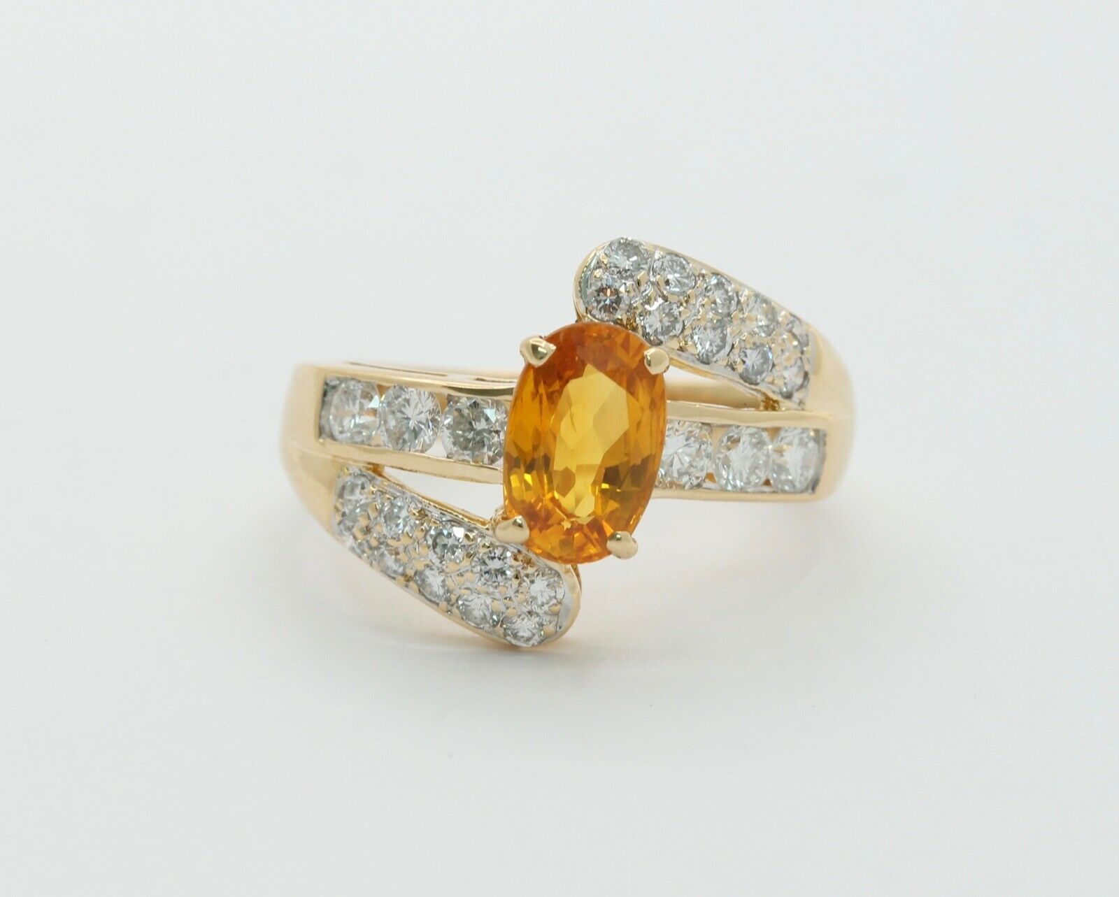 Yellow Sapphire Diamonds 18K Yellow Gold Bypass Ring