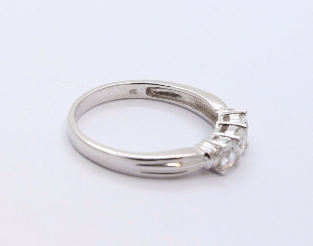 Ladies Vintage Diamonds 10K White Gold Wedding Band