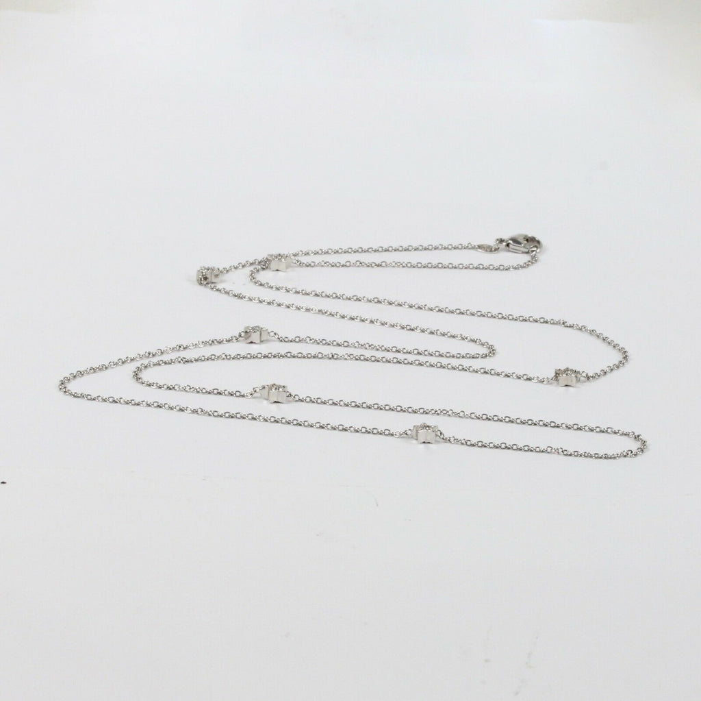 Vintage 18k White Gold Diamond Stackable Necklace