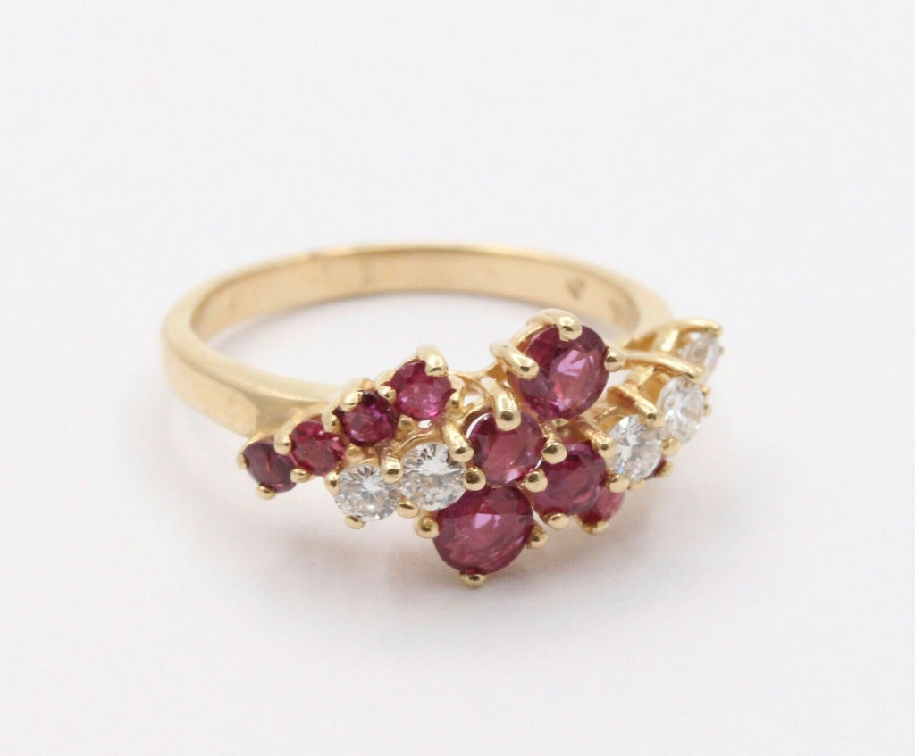 Vintage Mikimoto 14K Yellow Gold Ruby Diamond Ring