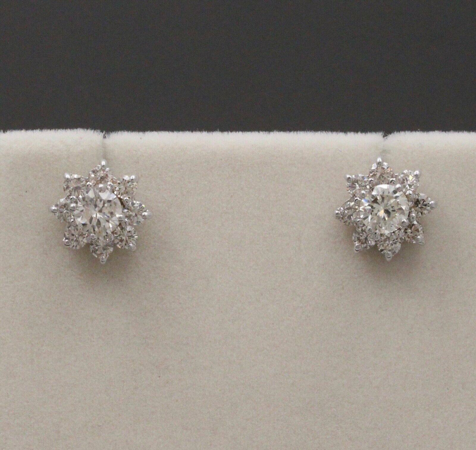 Classic 14K White Gold Round Cut Diamond Approximatlry 1.8 carats Studs. Earring