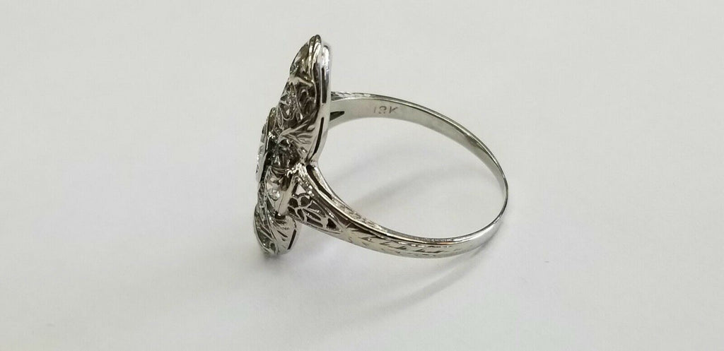 Art Deco Ladies Diamonds Sapphires Platinum Ring