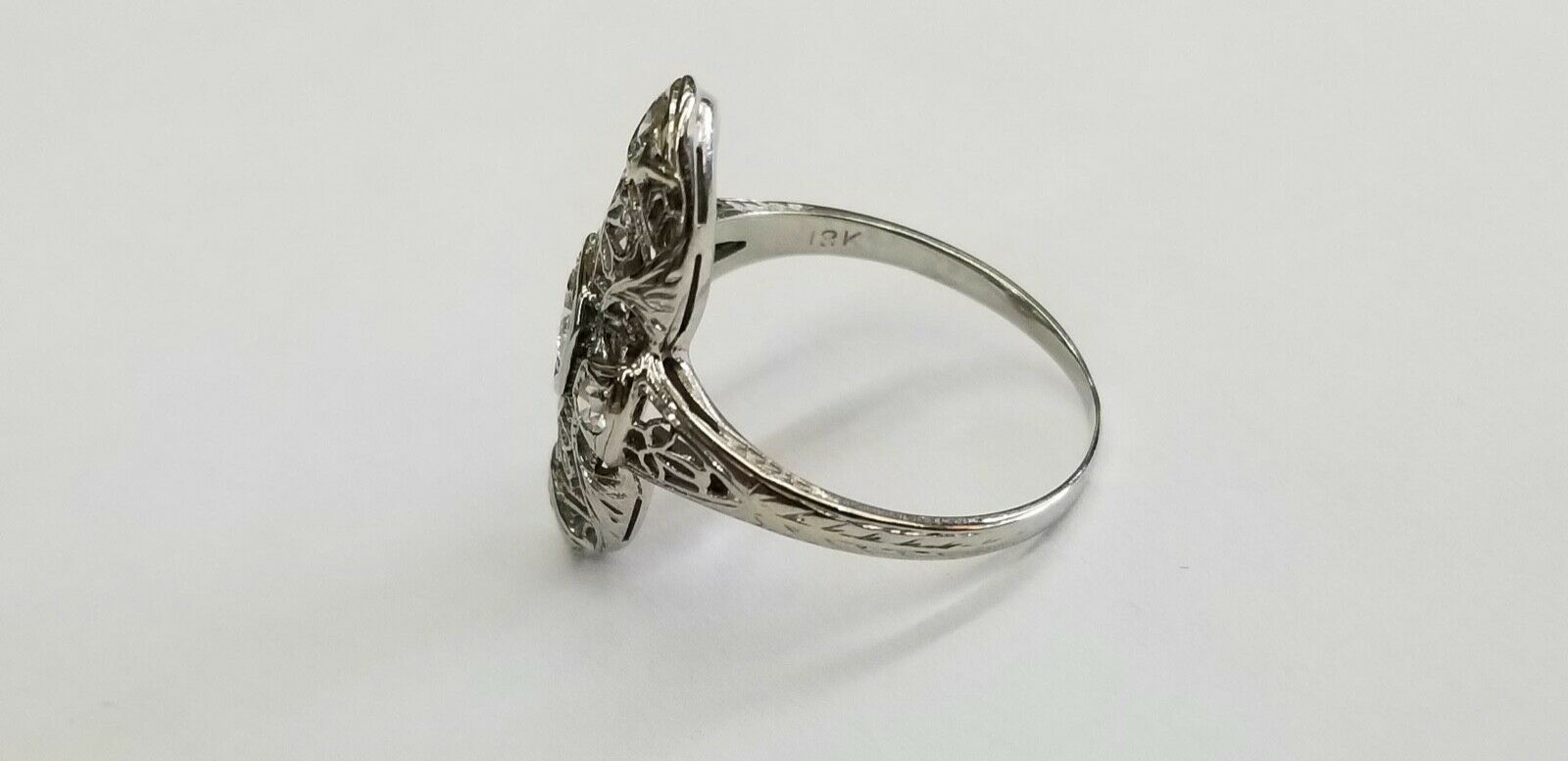 Art Deco Ladies Diamonds Sapphires Platinum Ring