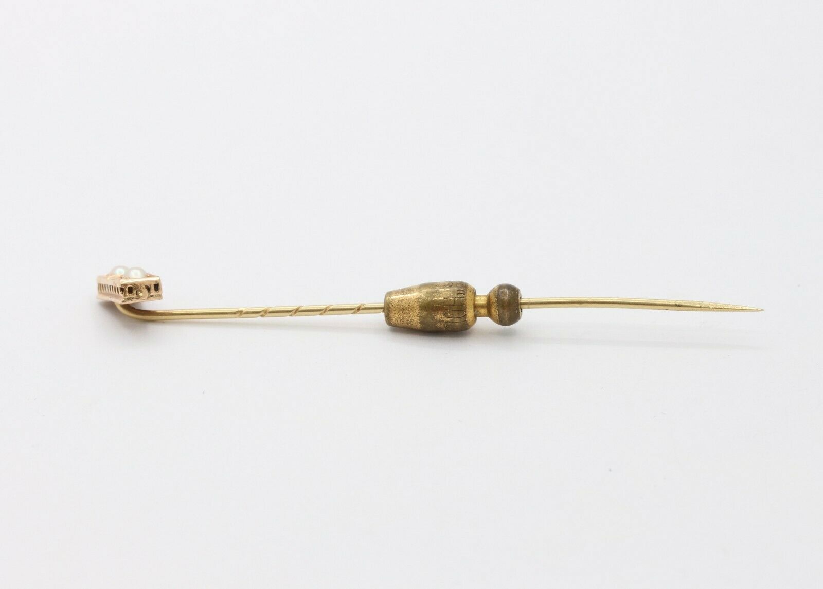 Art Deco 14K Yellow Gold Pearl Stick Pin