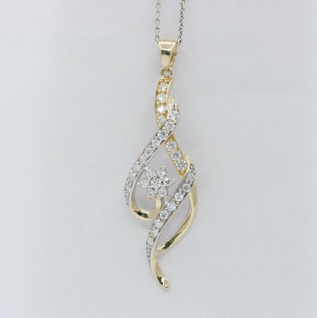 Vintage 14K Yellow Gold Diamond Musical Note Pendant