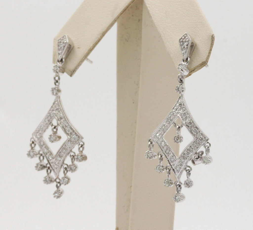 Vintage 14K Chandelier Diamond Drop Earrings