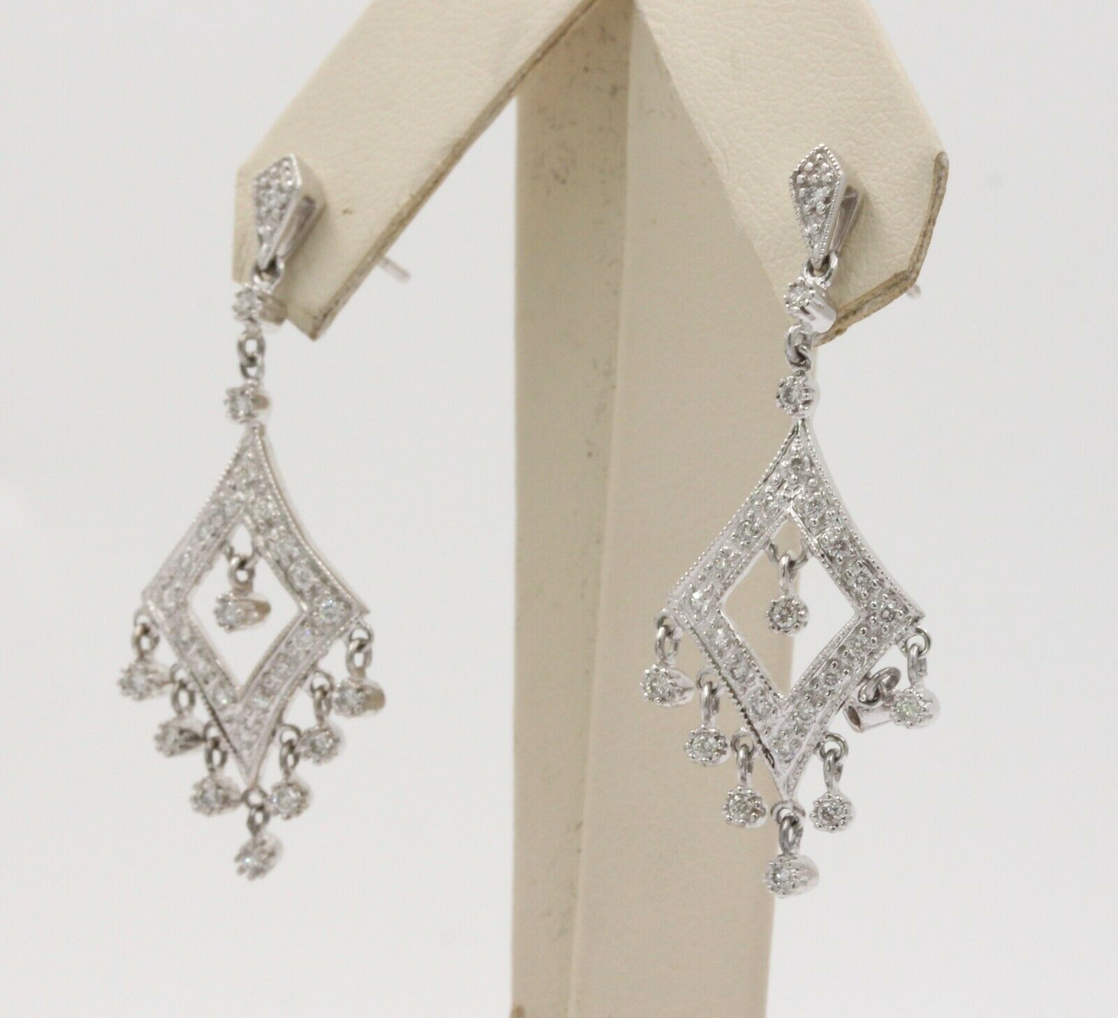 Vintage 14K Chandelier Diamond Drop Earrings