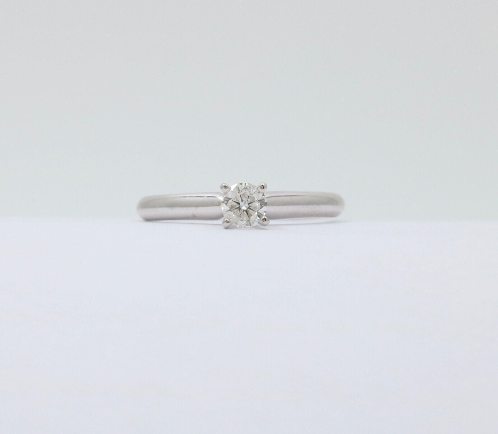 Vintage Solitaire Diamond 14K White Gold Engagement Ring